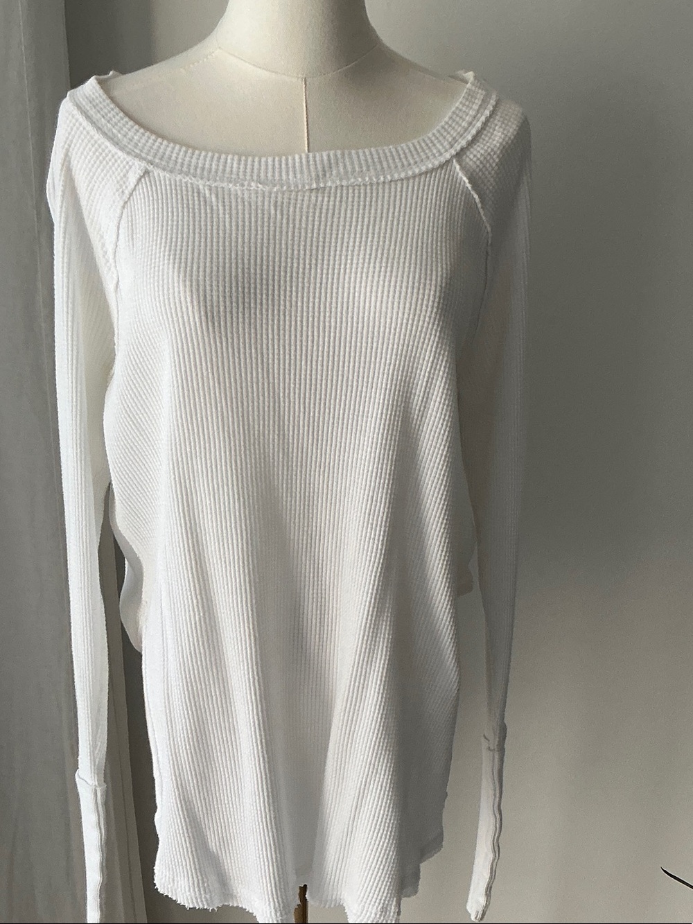 We The Free White Ribbed Long Sleeve Top
